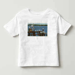 Camiseta Gaivota e veleiros de mar ao longo do beira-rio