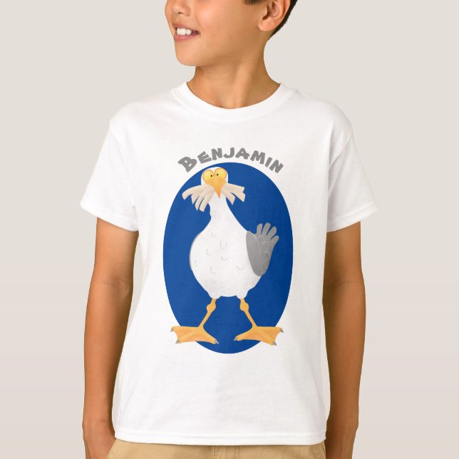 Camiseta Gaivota engraçada com desenho francês (Frente)