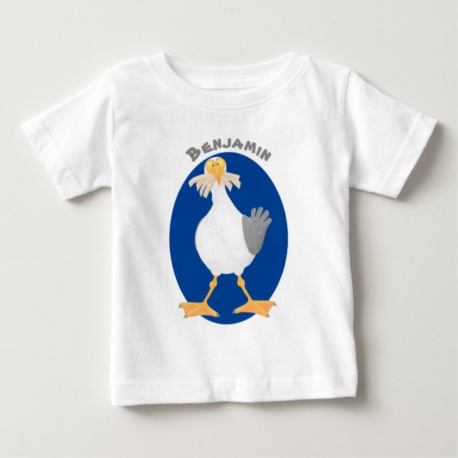 Camiseta Gaivota engraçada com desenho francês (Frente)