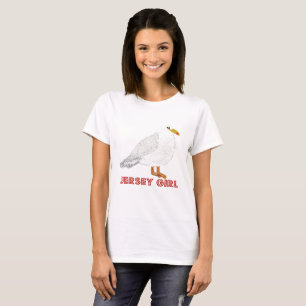 Camiseta Gaivota Jersey Girl dedos dos pés arenosos e beijo