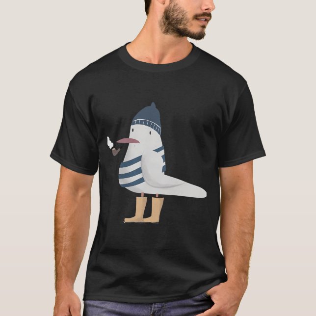 Camiseta gaivota pescadora (Frente)