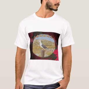 Camiseta Gaivotas-de-costas-negras no Natal cantam canções 