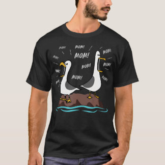 Camiseta Gaivotas Engraçadas Gritando Mamãe Mamãe