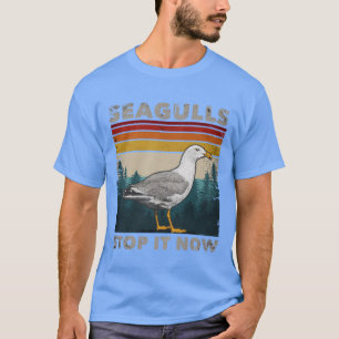 Camiseta Gaivotas Engraçadas Param Já Amante de Pássaros 80
