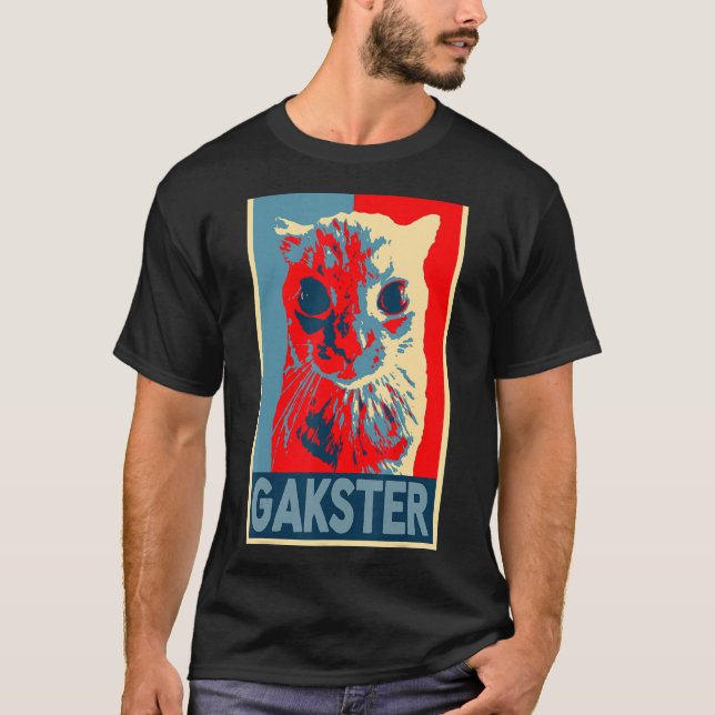 Camiseta Gakster Meme gata bonitinha amante de gato retrô v (Frente)