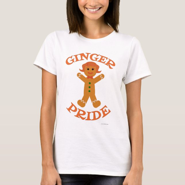 Camiseta Gal de Biscoito de Cabelo do Orgulho Ginger de Fer (Frente)