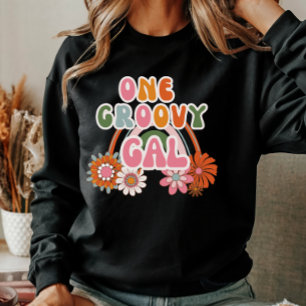 Camiseta Gal Floral Arco-Íris Floral Cute One Groovy Mulher