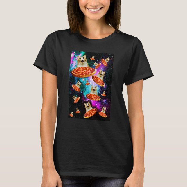 Camiseta Gala de Comida Sarcasmo Gatinho Astronauta Gato Pi (Frente)