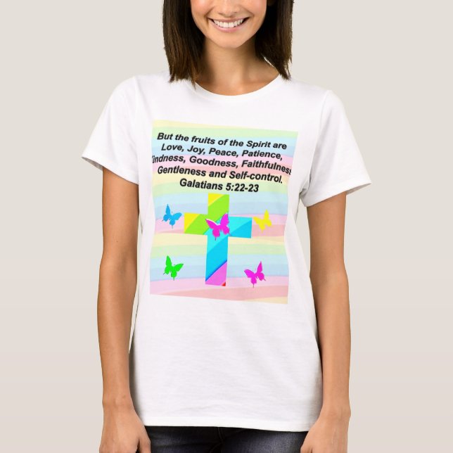 Camiseta GALÁCIOS bonito 5 FRUTAS DO ESPÍRITO (Frente)