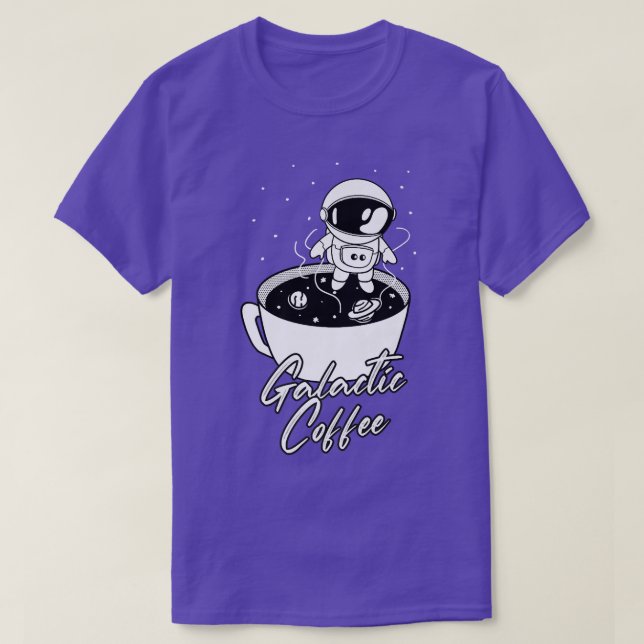 Camiseta Galactic Coffee Cute Astronaut In Space Coffee Cup (Frente do Design)