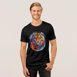Camiseta Galactic Tiger with Temple and Cherry Blossoms