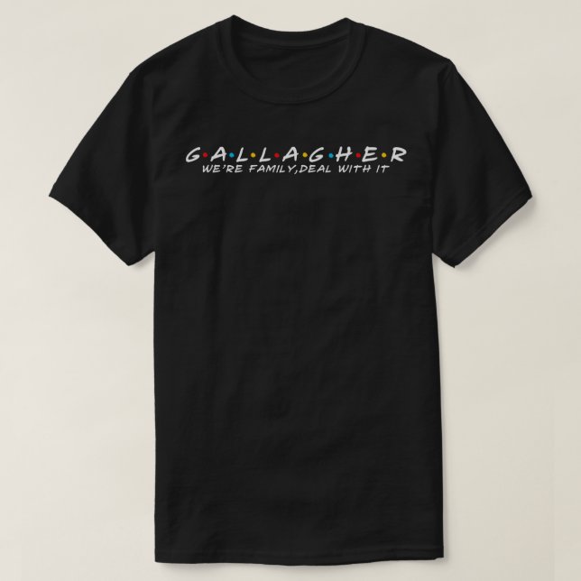 Camiseta Galagher de Apelidos da Família Gallagher L (Frente do Design)