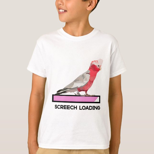 Camiseta Galah: O Rosa Vibrante e a Cockatoa de Cinzas de A (Frente)