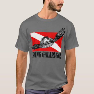 Camiseta Galápagos a mergulhar com Tartaruga Marinha