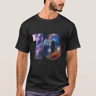Camiseta Galáxia 10 Anos 10 Anos Atrás do Espaço Astr