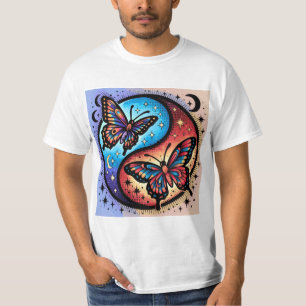 Camiseta Galáxia Borboleta Celestial Estética