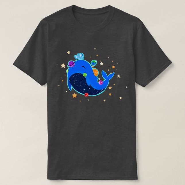 Camiseta Galáxia de baleia (Frente do Design)