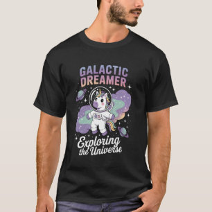 Camiseta Galáxia do Espaço do Unicórnio Astronauta