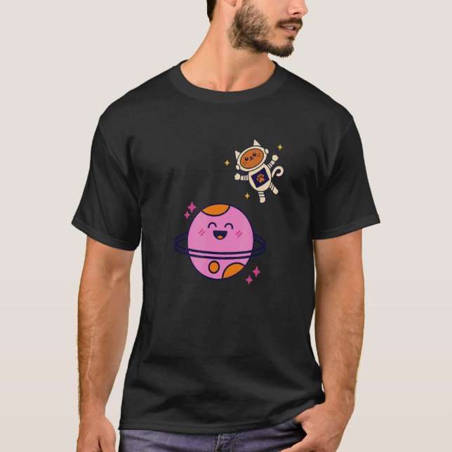 Camiseta Galáxia do Gato Espacial (Frente)
