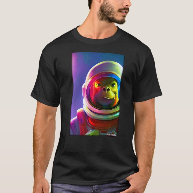 Camiseta Galáxia do Universo do Astronauta Animal do Macaco (Frente)