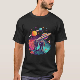 Camiseta Galáxia dos Planetas Universos do Espaço Astronaut