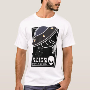 Camiseta Galáxia espacial OVNI da Invasão da alienígena