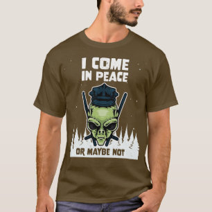 Camiseta Galáxia, Espaço de Ciência, Eu Vim Em Paz Ou Talve