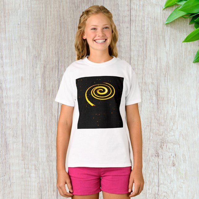 Camiseta Galáxia Espiral Dourada Noite Estrelada Espaço Neb (Criador carregado)