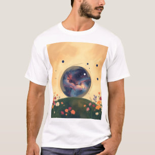 Camiseta Galáxia Impressionista com Jardim Sangrento
