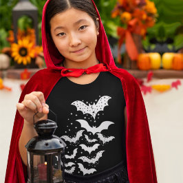 Camiseta Galáxias Brancas e Estrelas do Halloween Voando