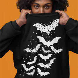 Camiseta Galáxias Brancas e Estrelas do Halloween Voando