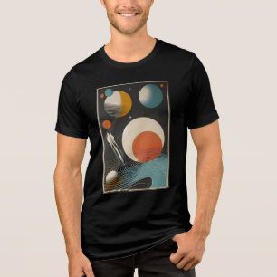 Camiseta Galáxias de Arte da Idade do meio século