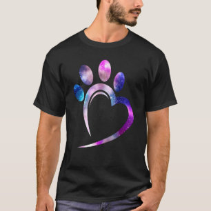 Camiseta Galaxy Cat Paw Heart Lover