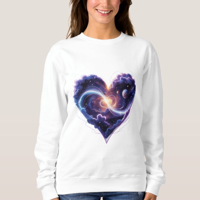 Camiseta Galaxy Dentro a Heart; 🌌 💜 Amor Cósmico para sem (Frente)