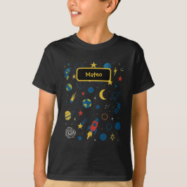 Camiseta Galaxy Design Tshirt with Rocket and Stars for Boy
