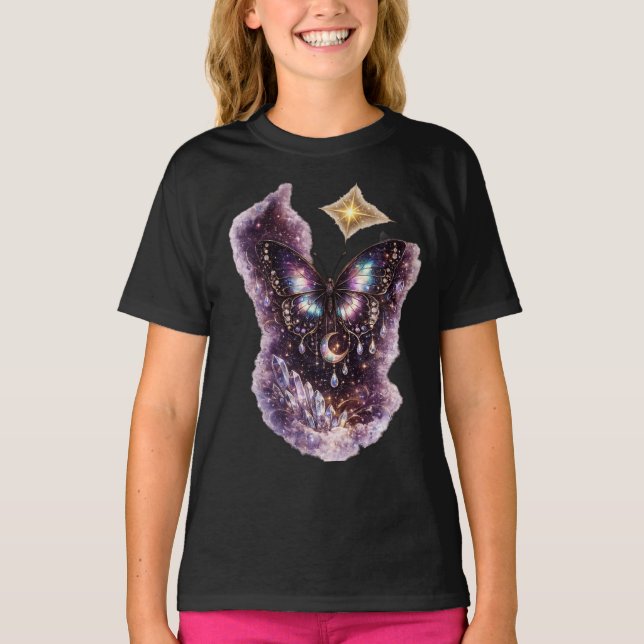 Camiseta Galaxy Moonlight Butterfly | Borboleta Ce (Frente)