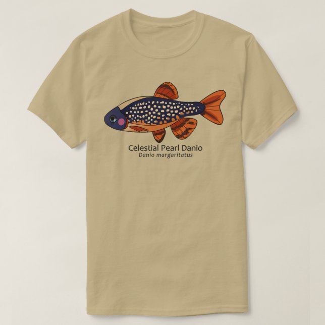 Camiseta Galaxy Rasbora Celestial Pearl Danio com Texto (Frente do Design)