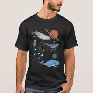 Camiseta Galaxy Space Whale Shark Beluga Humpback Ocean Orc