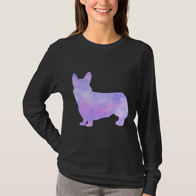 Camiseta Galaxy Watercolor Corgi (Frente)