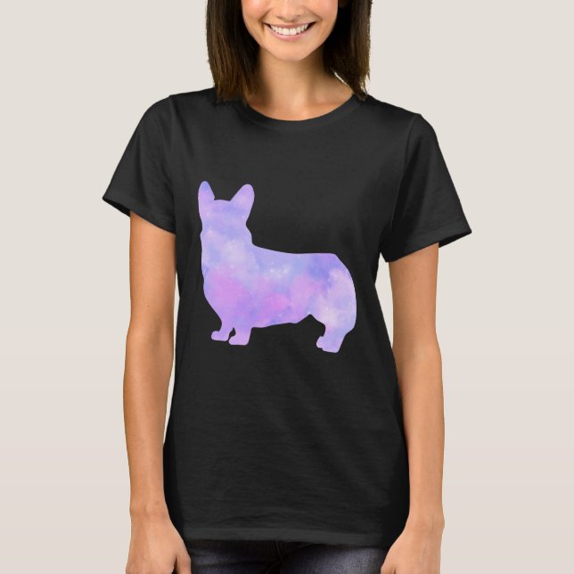 Camiseta Galaxy Watercolor Corgi (Frente)