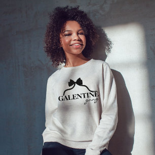 Camiseta Galentine gang Amigo Namorados Negro Arco