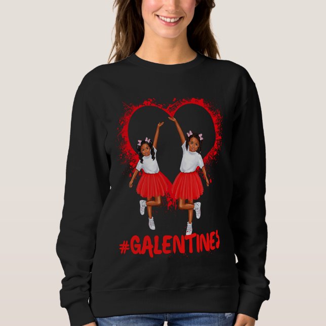 Camiseta Galentines Day Fun Cute Brown Skin Girls Best Girl (Frente)