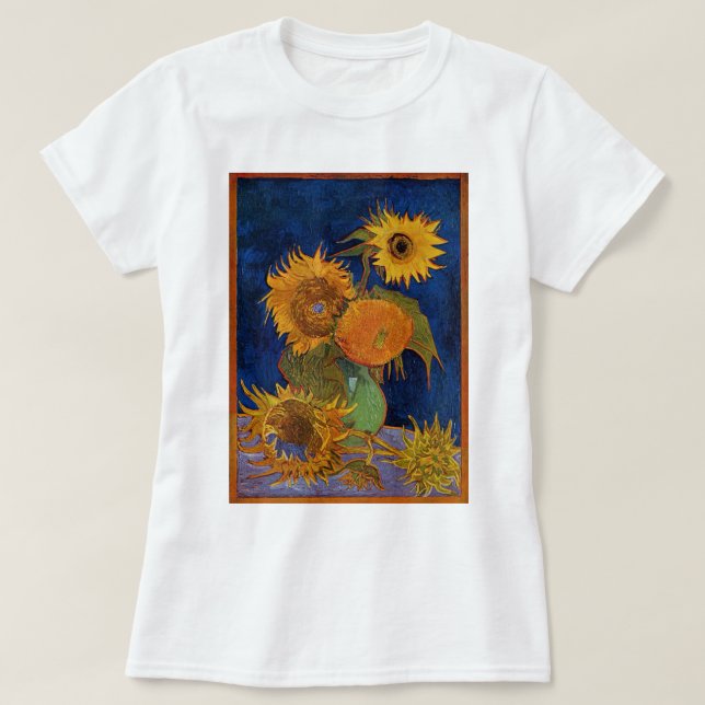 Camiseta Galeria Vincent van Gogh Seis GirassóisHD Arte fin (Frente do Design)