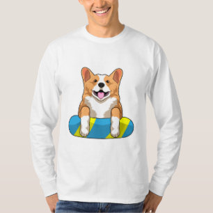 Camiseta Galês Corgi em Nadação com conselho de Nadação