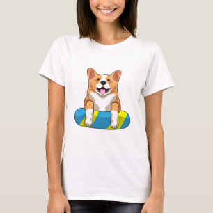 Camiseta Galês Corgi em Nadação com conselho de Nadação