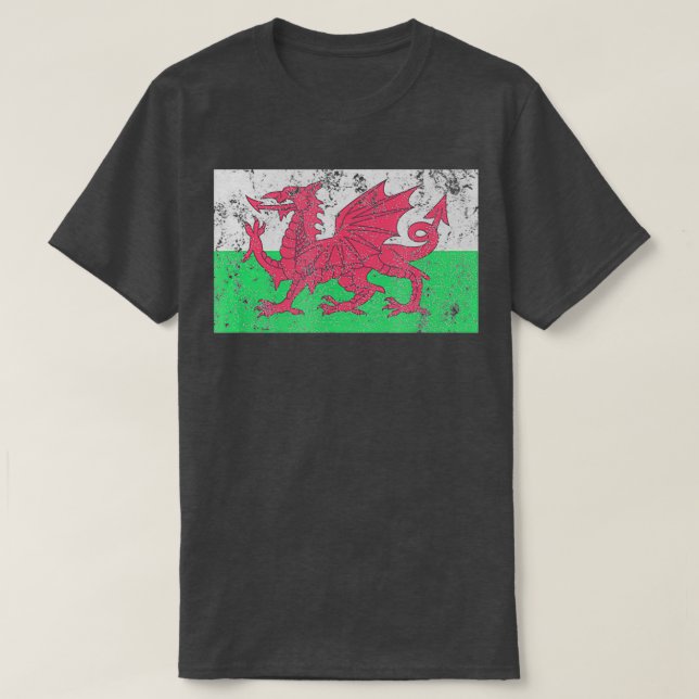 Camiseta Gales Flag Welsh Dragon Baner Cymru Y Ddraig Goch (Frente do Design)
