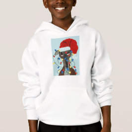 Camiseta Galgo de Santa Emaranhado Em Luzes de Natal