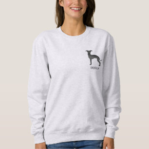Camiseta Galgo Italiano Preto Fofo Com Texto Personalizado