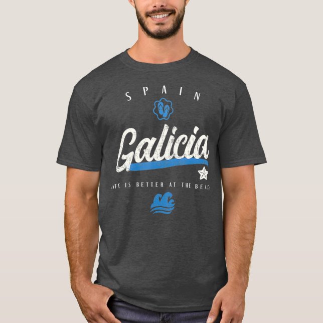 Camiseta Galicia Espanha Beach (Frente)