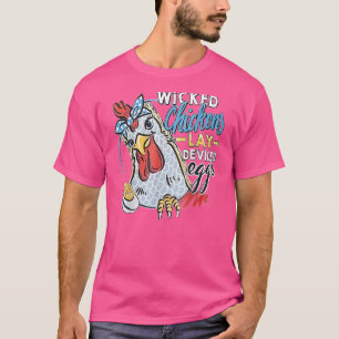 Camiseta Galináceas Perversas Põem Ovos Diabólicos  Galinha